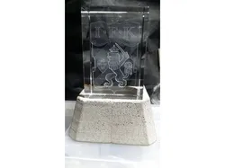Laser etched glass cube stand (Concrete mold)