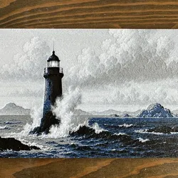 Lighthouse in the storm - 3D landscape (HueForge)