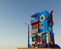 Low Poly House Low-poly 3D model