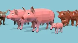 Low Poly Pigs pack