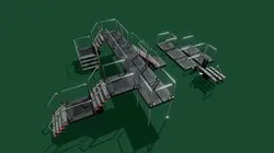 Modular Sci fi Stair Floor Lowpoly Asset