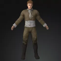 Napoleonic civilian 1812 Low-poly 3D model