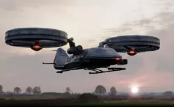 Red Finch Flying Combat System - Sci-fi Aircraft Low-poly 3D model