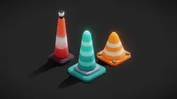 Stylized road cones
