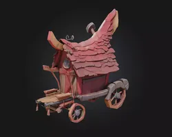 Wagon Cottage  A Cozy Retreat on Wheels 3D model