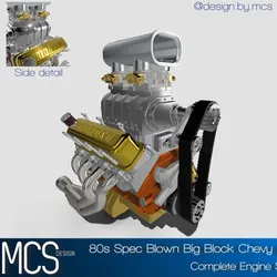 1980s Style Blown Big Block Chevy Engine BBC