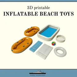 8 Inflatable Beach Toys – 3D Printable Set for Dioramas & RC models