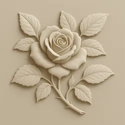 Beauty Leafy Rose_3d print STL