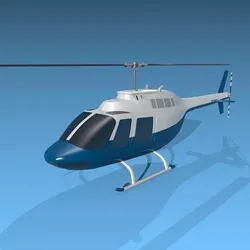 Bell 206b civilian helicopter 3D model