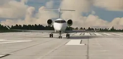 Bombardier Challenger 350 Business Jet in white Low-poly 3D model