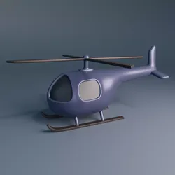 Cartoon Helicopter Low-poly 3D model