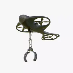 Drone with Mechanical Arm Low-poly 3D model