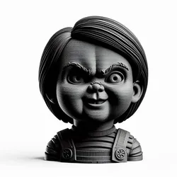 Halloween Chucky-Inspired Horror Boy 3D Print – Creepy Doll Figurine, Halloween Decoration, Scary Collectible Model