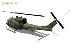Huey Bell UH-1 helicopter 3D model