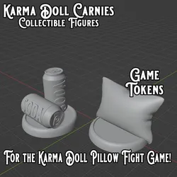 Karma Doll Pillow Fight Game Token: Pillow & Soda Tokens