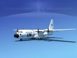 Lockheed C-130 Hercules Unated Nations 3D model