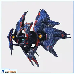 Low Poly Alien Fighter Low-poly 3D model