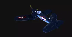 Low-poly F4U fighter plane flying Free low-poly 3D model