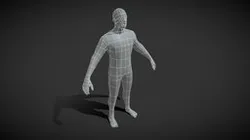 Male Body Base Mesh  3D Model 1000 Polygons
