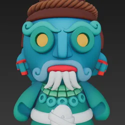 Mini Rain God Tlaloc Figure