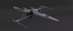 Star Wars Blue T70 X Wing Starfighter and R5 Unit rigged 3D model