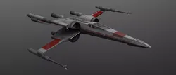 Star Wars Red T70 X Wing Starfighter and R5 Unit rigged 3D model