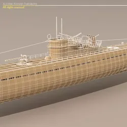 Type IX U-boat submarine 3D model