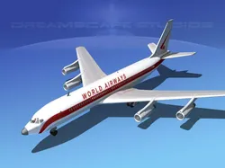 Boeing 707 World Airways 3D model