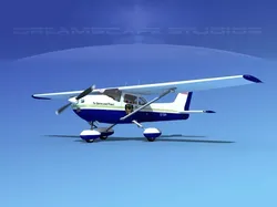 Cessna 172 Skyhawk 1976 State Police 3D model