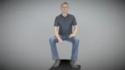 Man in casual style sitting 236