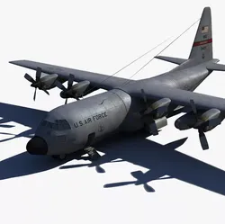 Military C-130 Low-poly 3D model