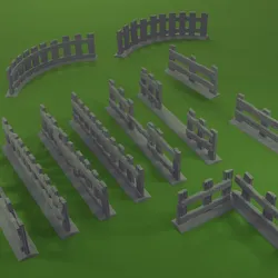 Modular Wooden Fence Set – 3D Printable Terrain for Tabletop Wargames & RPGs