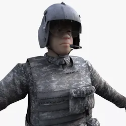 Rigged Blackhawk pilot 3D model