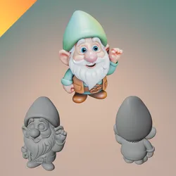 Cute Garden Gnome – STL and GLB 3D Print Model