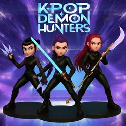 K-Pop Demon Hunters - 3 Character Figure Pack (STL) | Rumi, Zoey & Mira in dark goth clothes | 3D Printable Set for FDM