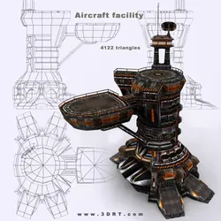 3DRT - Aircraft Facility Low-poly 3D model