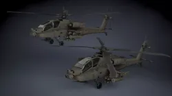AH-64A Apache Low-poly 3D model