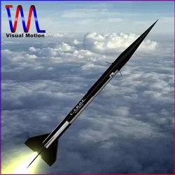 Black Brant II Sounding Rocket Low-poly 3D model