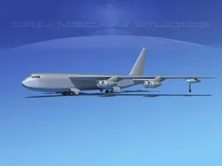 Boeing B-52D Stratofortress Bare Metal 3D model
