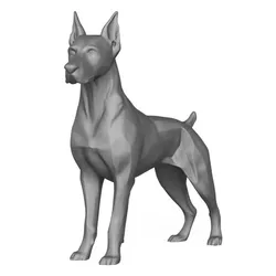 Doberman Dog 3D Print Model
