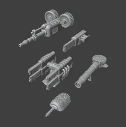 Gaslands 20mm (1:64) Scale Machineguns Nine Weapons Set – Miniature Tabletop Gaming STL