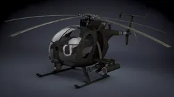 MH-6 Little Bird Gunship Low-poly 3D model
