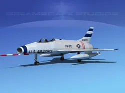 North America F-100D Super Sabre V08 USAF 3D model