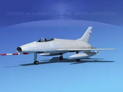 North American F-100D Super Sabre Bare Metal 3D model