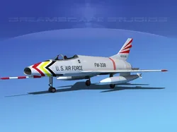North American F-100D Super Sabre V03 USAF 3D model