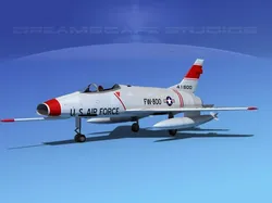 North American F-100D Super Sabre V07 USAF 3D model