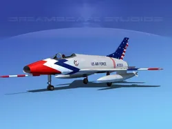 North American F-100E Skyblazers 3D model
