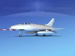 North American F-100E  Super Sabre Bare Metal 3D model