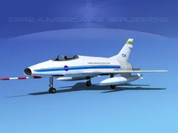 North American F-100E  Super Sabre NASA 3D model