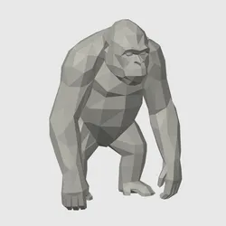 Orangutan standing Low Poly style